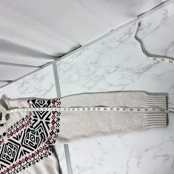 Chaps Fair Isle Nordic Cotton Pullover Mens XL Mock Neck Sweater Apres Chalet - Picture 16 of 16